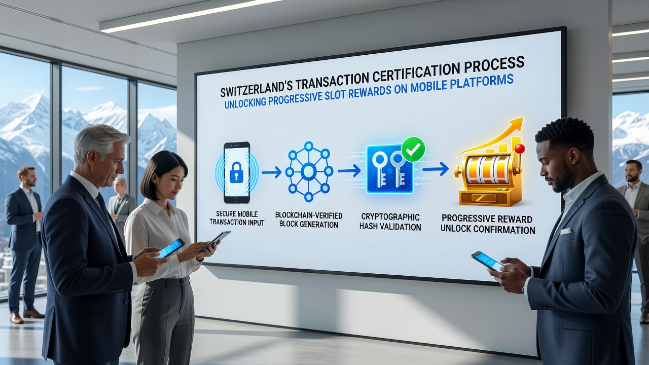 Mobile app interface displaying certified progressive jackpot meters with transaction status indicators
